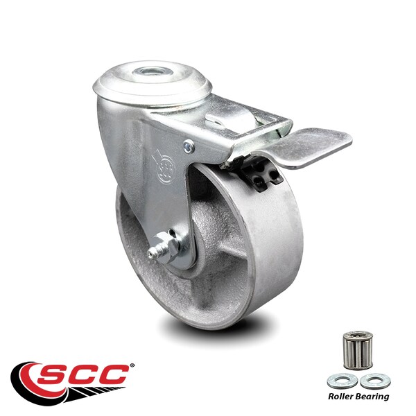 4 Inch Semi Steel Wheel Bolt Hole Caster with Total Lock Brake